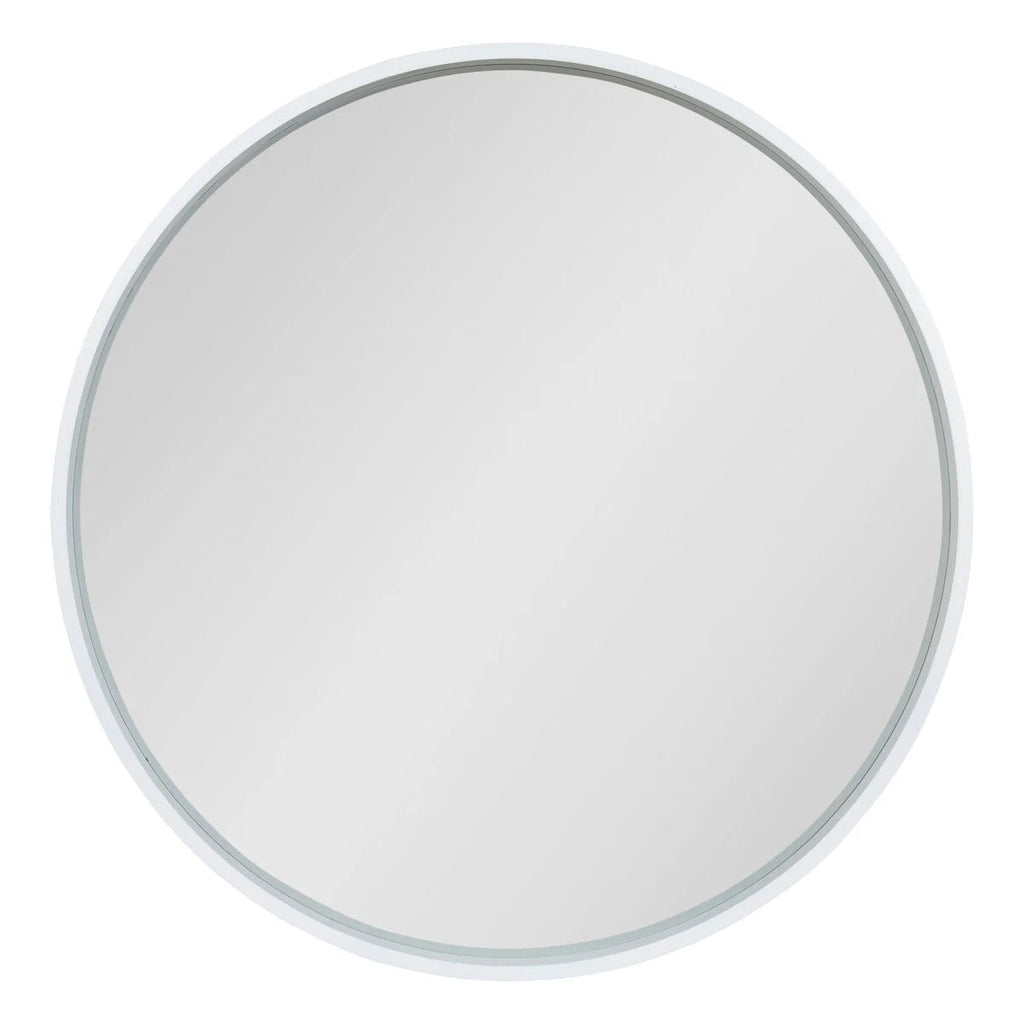 Round Wood Accent Wall Mirror With Modern Decorative Wooden Frame