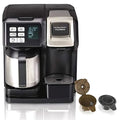 Hamilton Beach FlexBrew Thermal Coffee Maker, Single Serve &amp; Full Pot, Compatible with K-Cup Pods or Grounds, Programmable, Black and Stainless (49966)