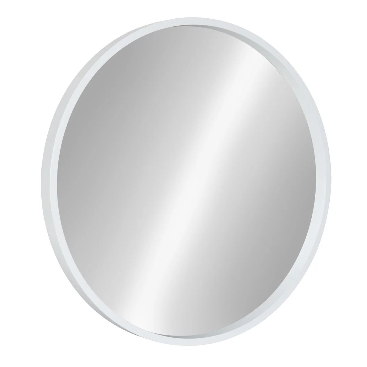 Round Wood Accent Wall Mirror With Modern Decorative Wooden Frame