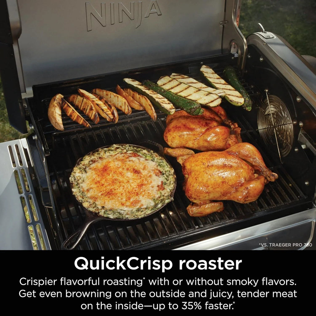 5-in-1 Electric and Propane 3-Burner Outdoor Grill and Smoker, Stainless Steel