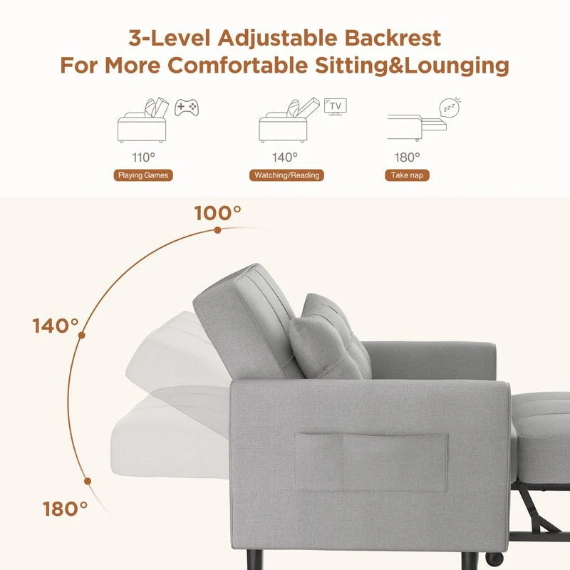 3-in-1 Adjustable Pull-Out Sleeper Sofa Bed With 330 Pounds Capacity