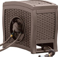 Suncast Aquawinder 125?? Wicker Garden Hose Reel ?C Lightweight Portable Hands ?C Free Water Powered Retractable Hose Reel ?C Java