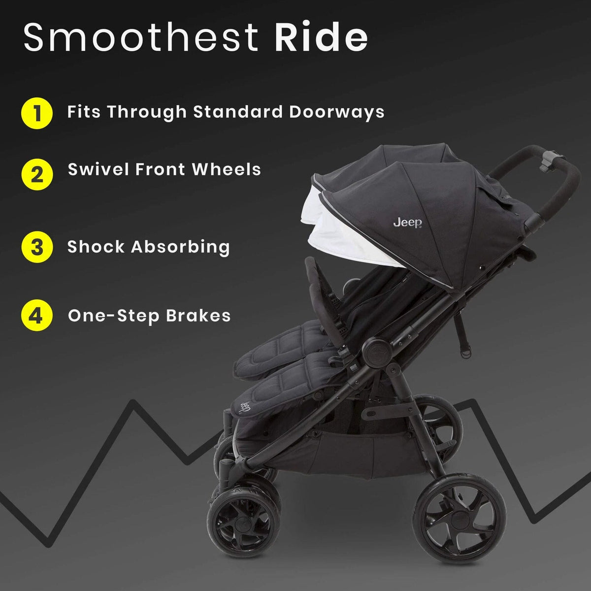 Jeep Destination Ultralight Side x Side Double Stroller