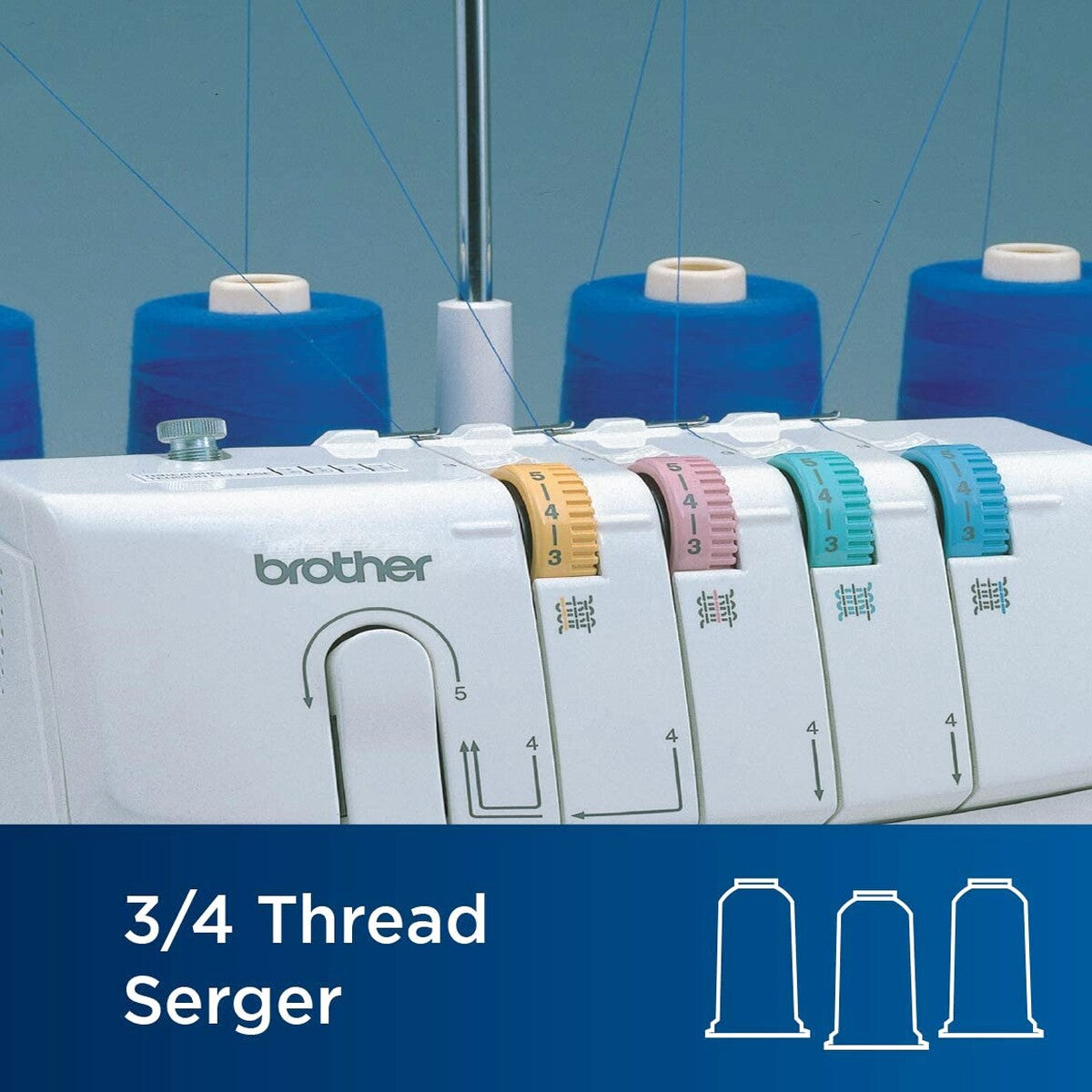 1034D Serger Heavy-Duty Metal Frame Overlock Machine 1300 Stitches Per Minute Removeable Trim Trap 3 Included Accessory Feet