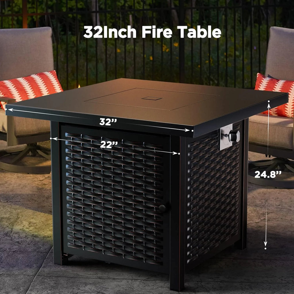 Ciays Outdoor Propane Fire Pit Table, 42-Inch, 50,000 BTU - CIFPT5B
