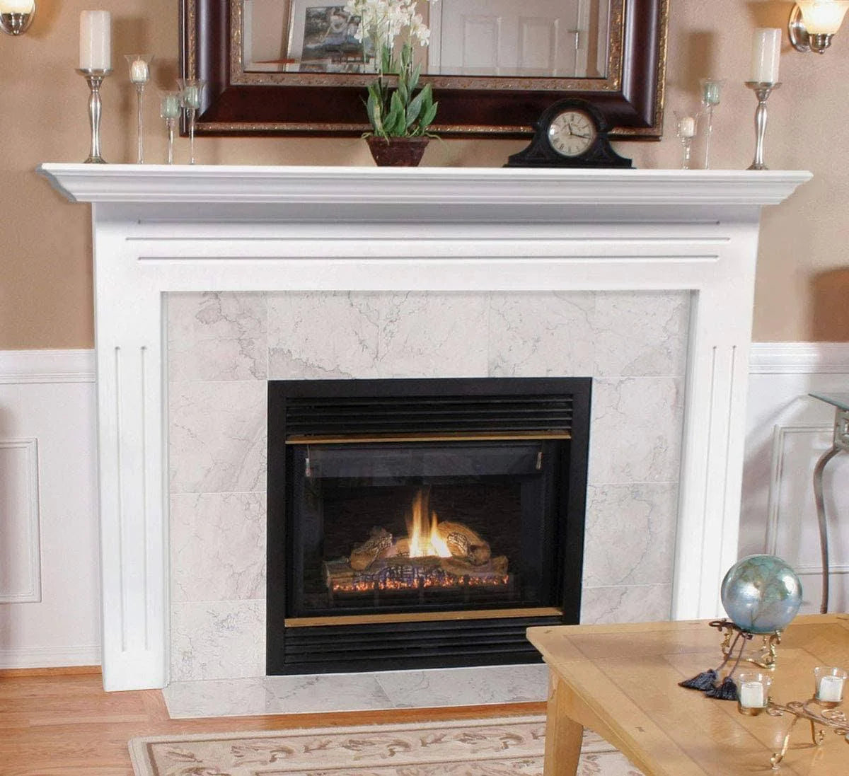 Pearl Newport 48-Inch Fireplace Mantel Surround, Medium White - 510-48