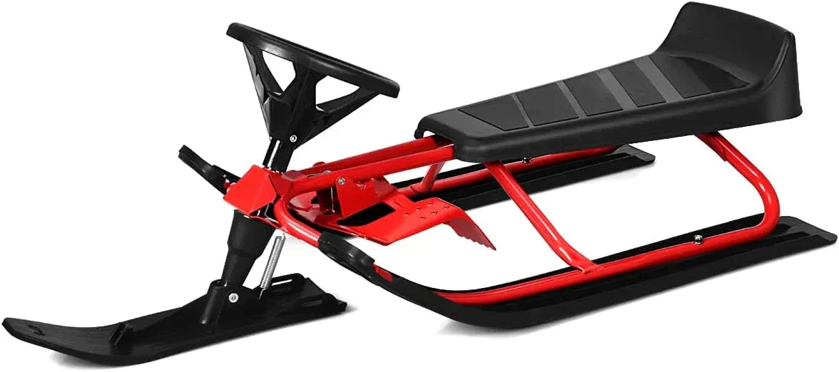 Snow Racer Ski Sled Slider Board With Twin Brakes