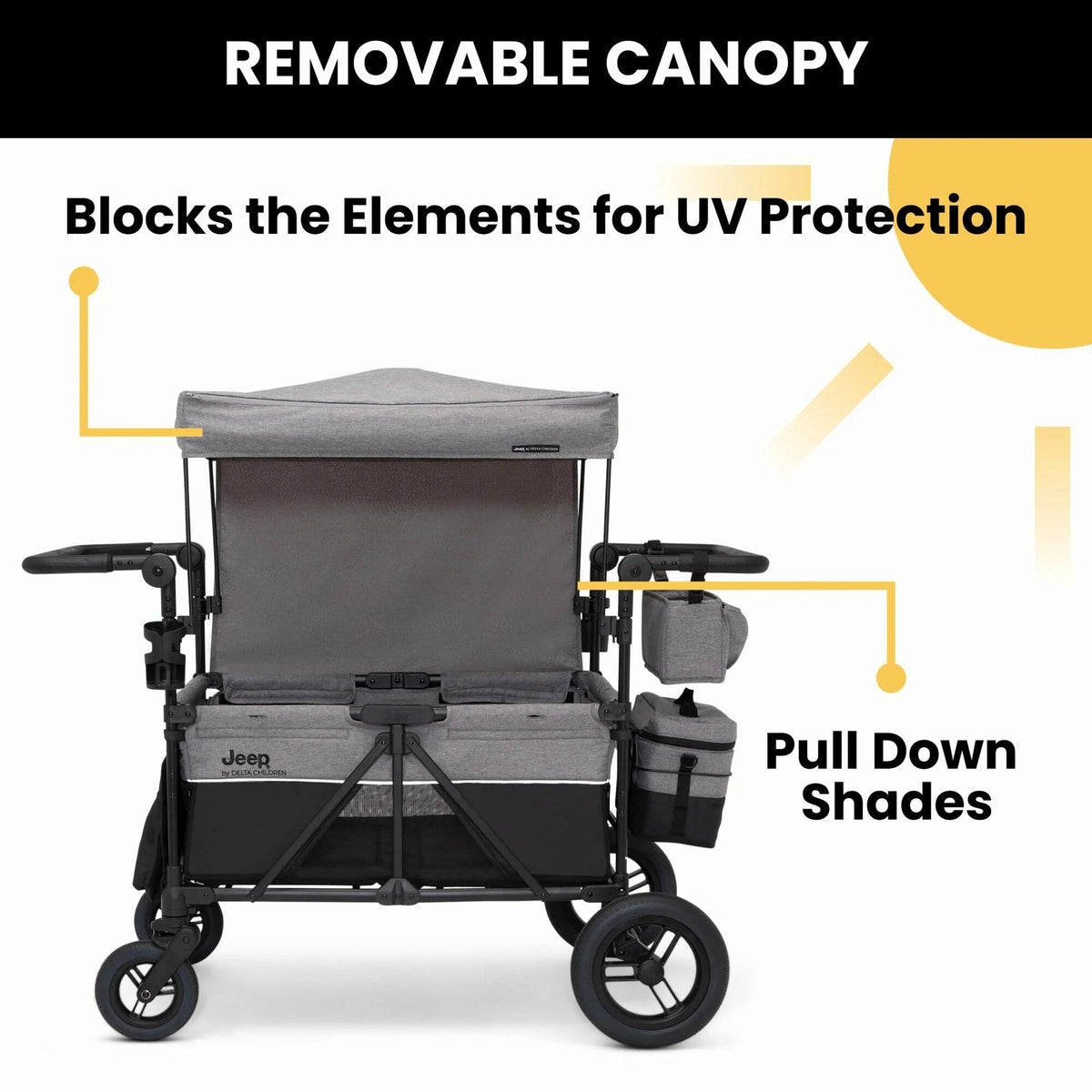 Jeep Wrangler Deluxe 4 Seater Stroller Wagon by Delta Children