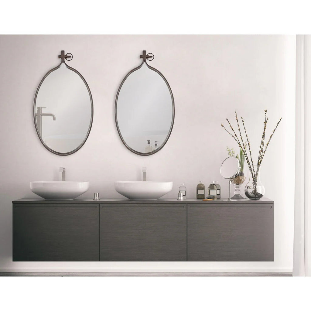 Modern Round Wall Mirror With Decorative Metal Frame