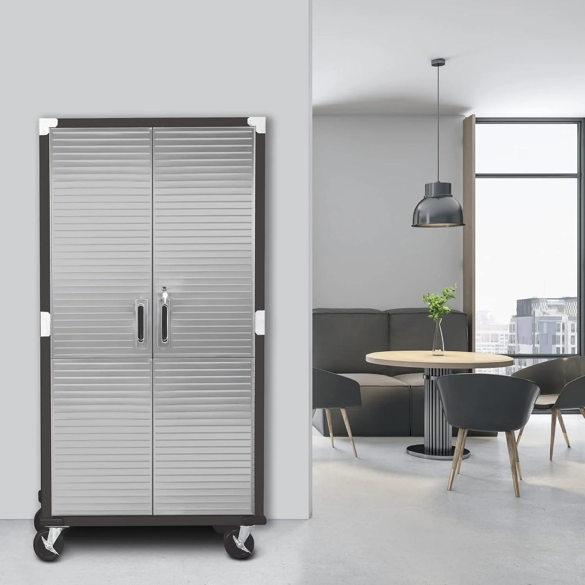 Seville Classics Steel Storage Cabinet, 36 inch W x 18 inch D x 72 inch H - UltraHD