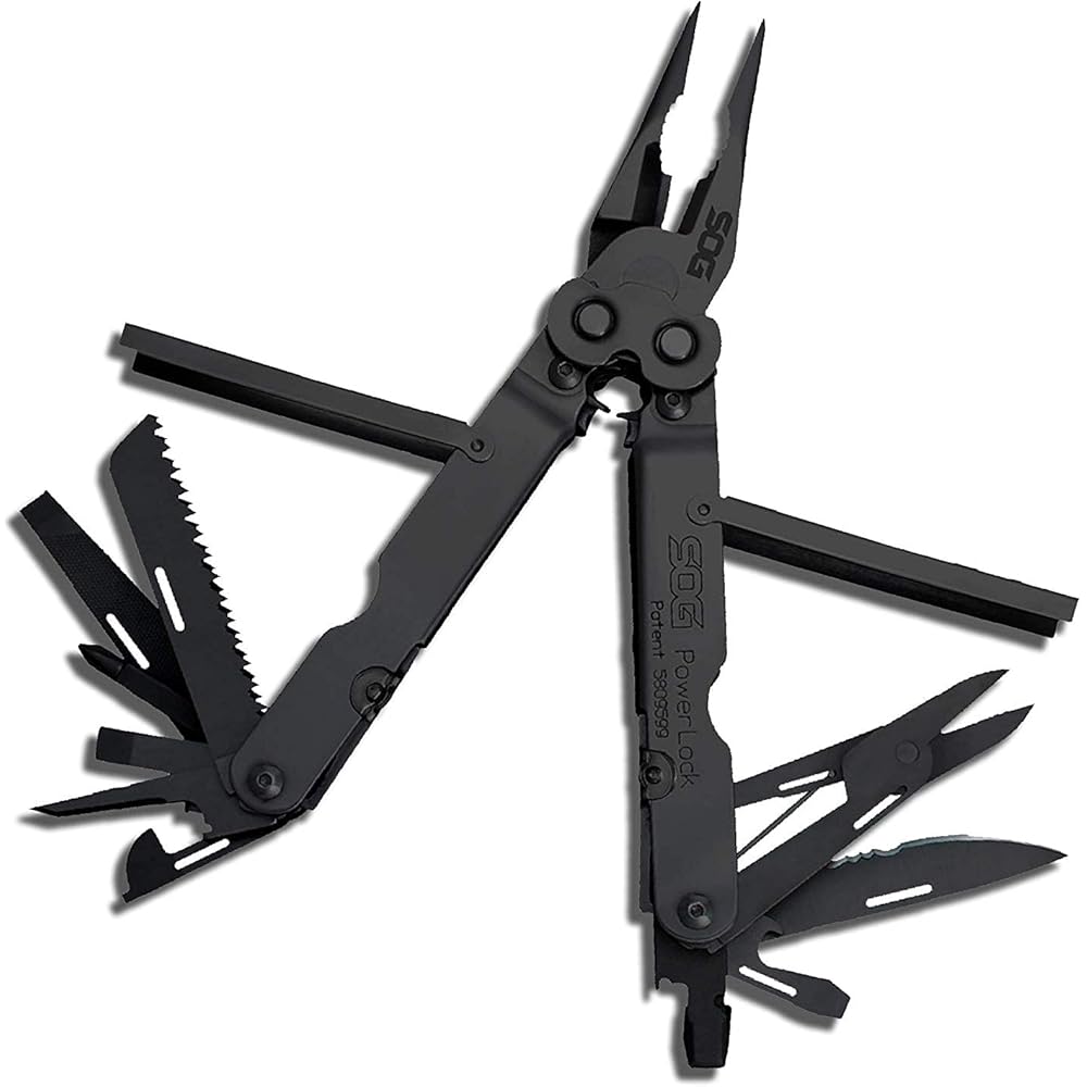 SOG PowerLock EOD Multi-Tool, 18 Tools, Black, 420 Stainless Steel - B61N-CP