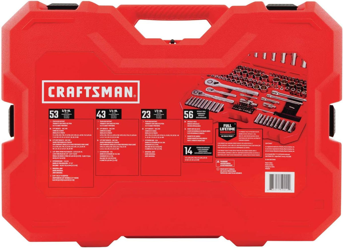 CRAFTSMAN Mechanics Tool Set, 1/4 and 3/8 Inch Drive, 189 Piece - CMMT12134