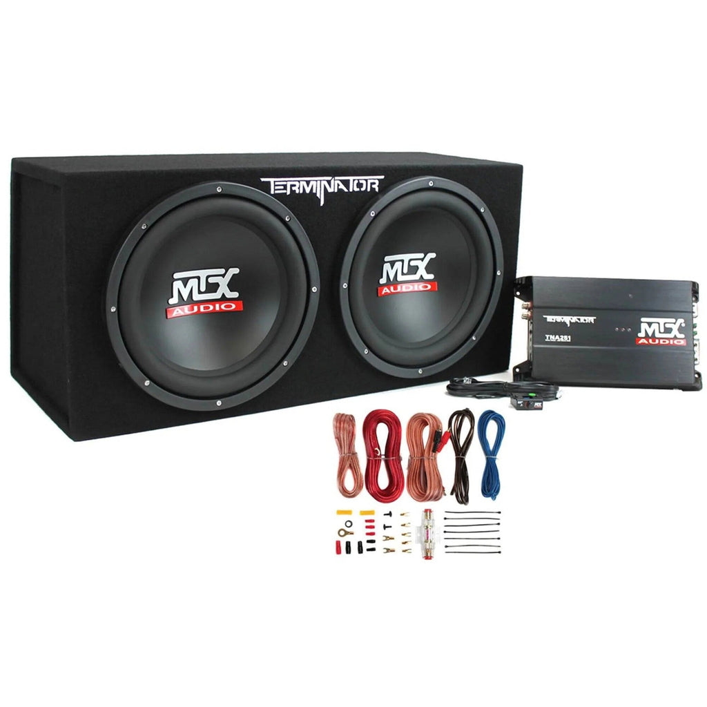 MTX 12" 1200W Dual Loaded Car Subwoofer Audio, Sub Box, Amplifier &amp; Amp Kit