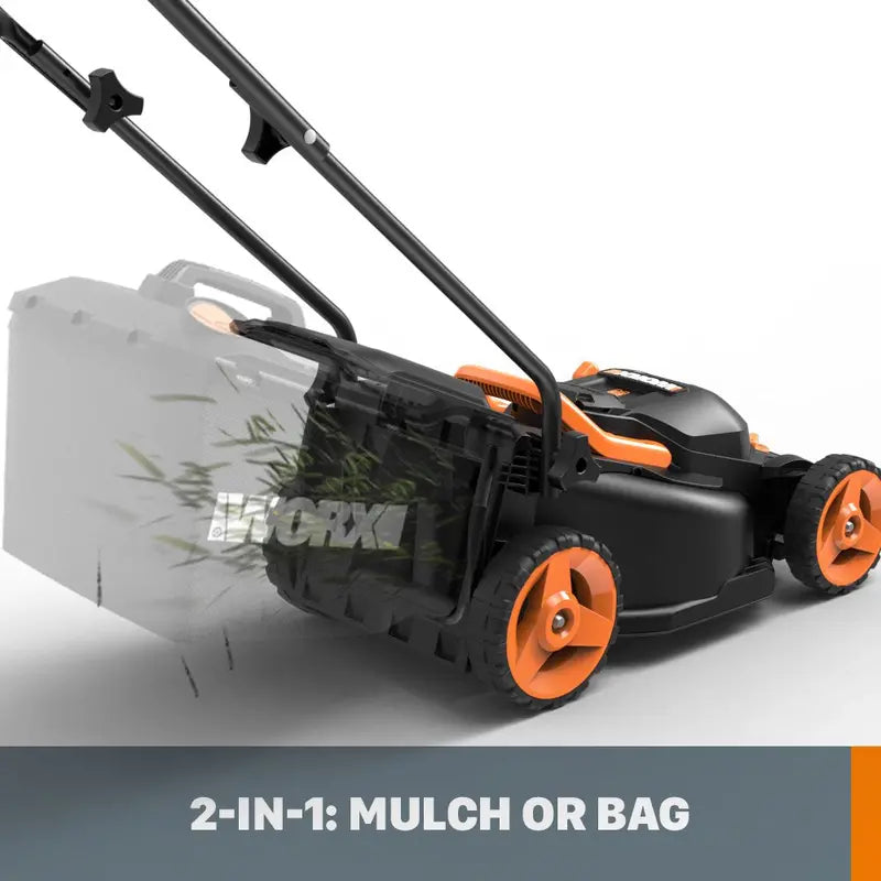 Worx Cordless Lawn Mower 40V 14 inch With Two 20V 4.0Ah Batteries And Dual Charger