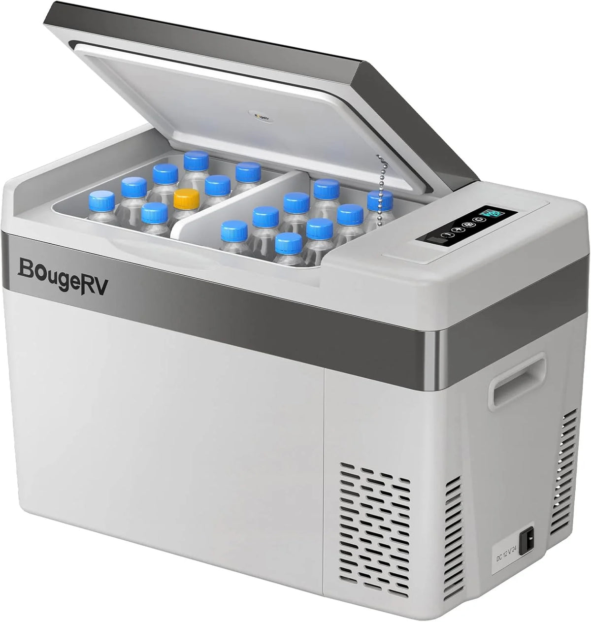 BougeRV 23 Quart Portable Car Refrigerator Freezer, Grey, 12/24V DC - CR22
