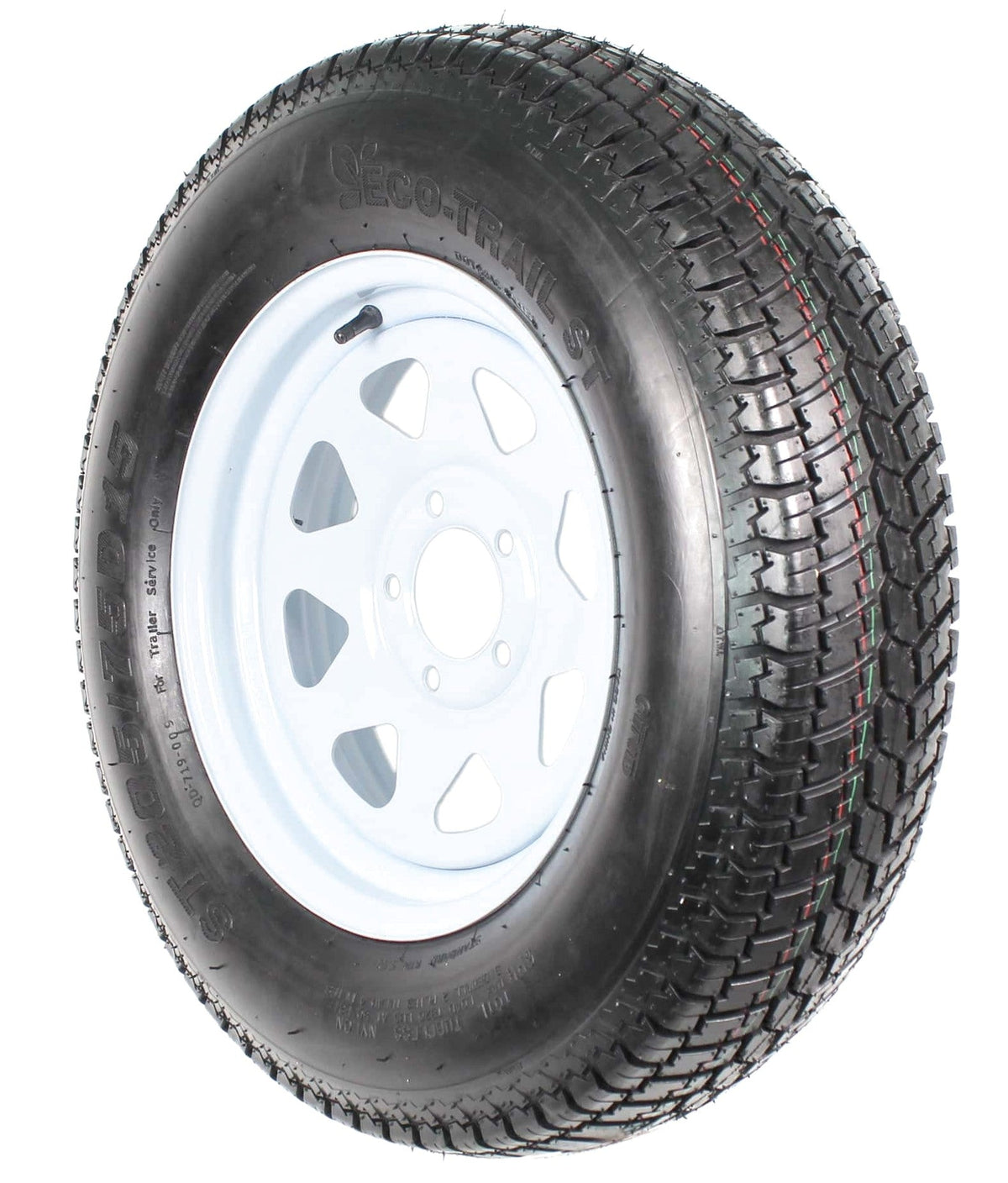 2-Pack Trailer Tire On Rim ST205/75D15 205/75 D 15 in. LRC 5 Hole White Spoke