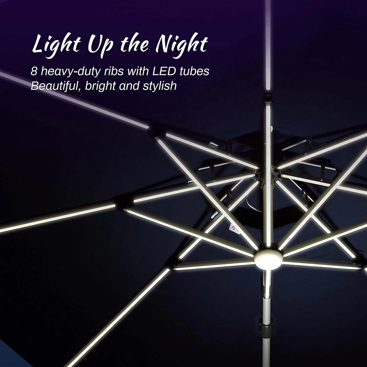 12ft Solar LED Cantilever Patio Umbrella