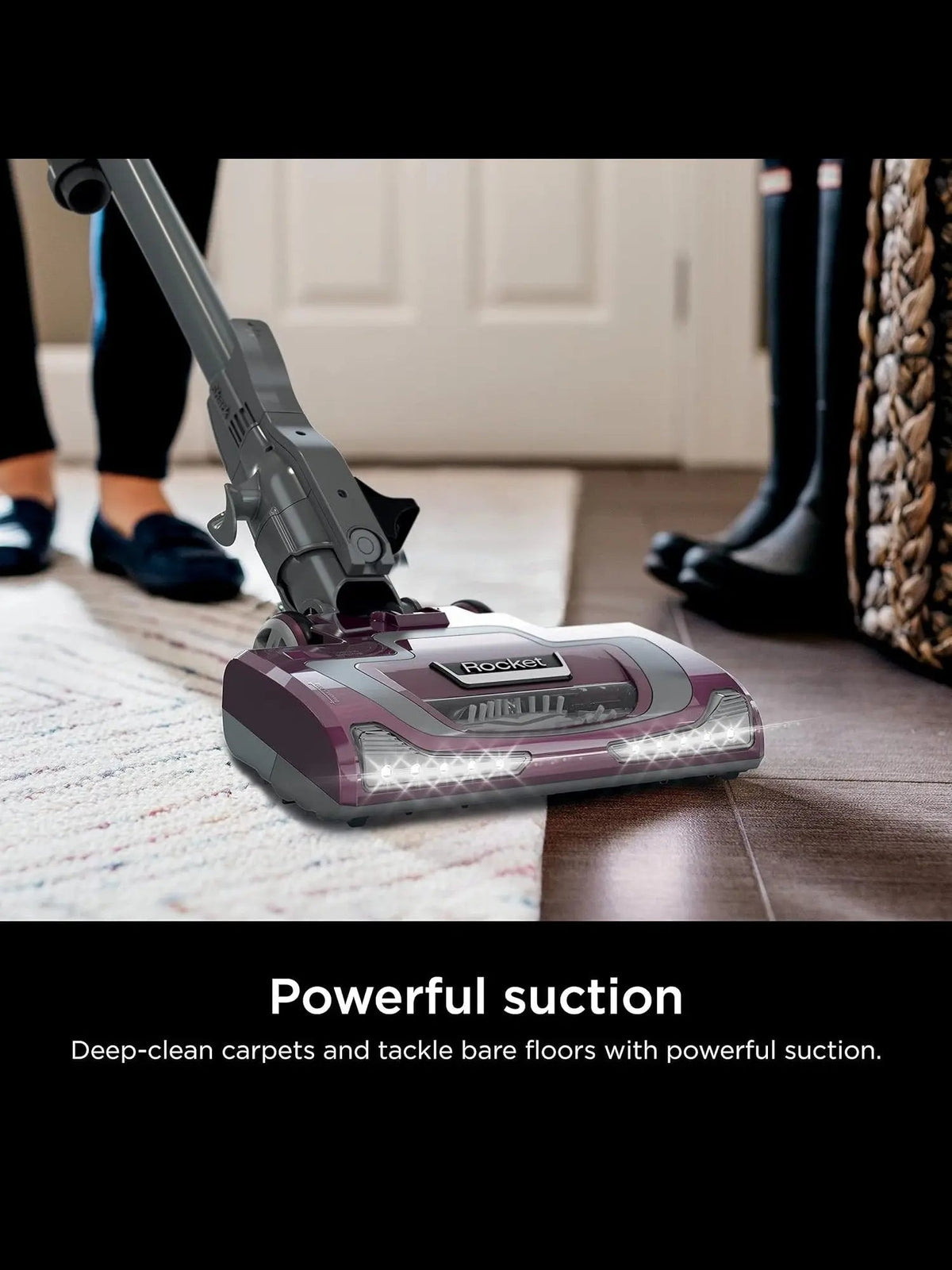 Corded Stick Vacuum With XL Dust Cup, LED Headlights And Pet Hair Tools - Bordeaux/Silver