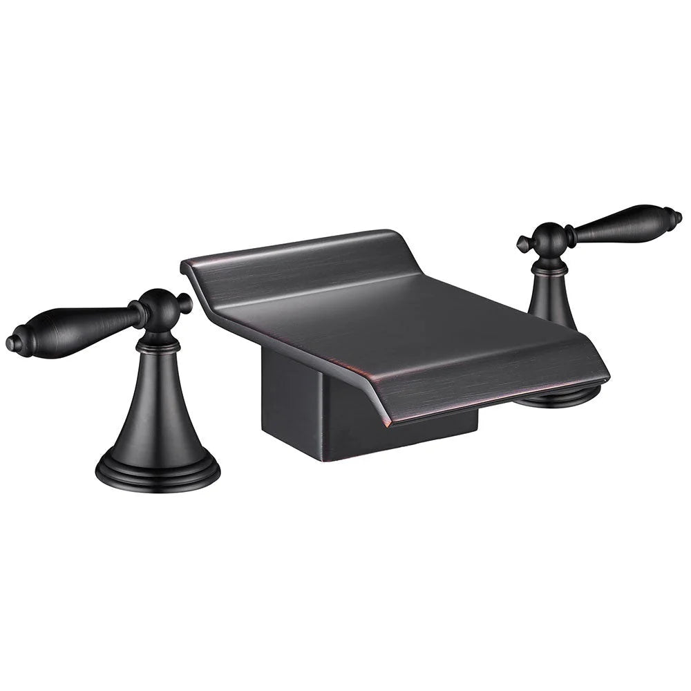 2-Handle Waterfall Bathroom Bathtub Faucet - Oil Rubbed Bronze