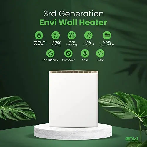 Envi Plug-In Electric Panel Wall Heater, Luxury White, 500 Watts, 2.25in D x 19.25in W x 22.28in H - LE5012P