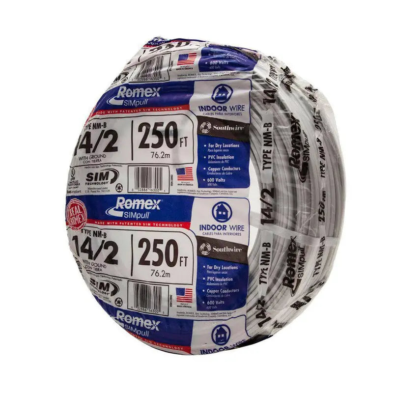 Southwire 250-Foot 14/2 Romex NM-B SIMpull Copper Solid Conductor Cable - 28827455