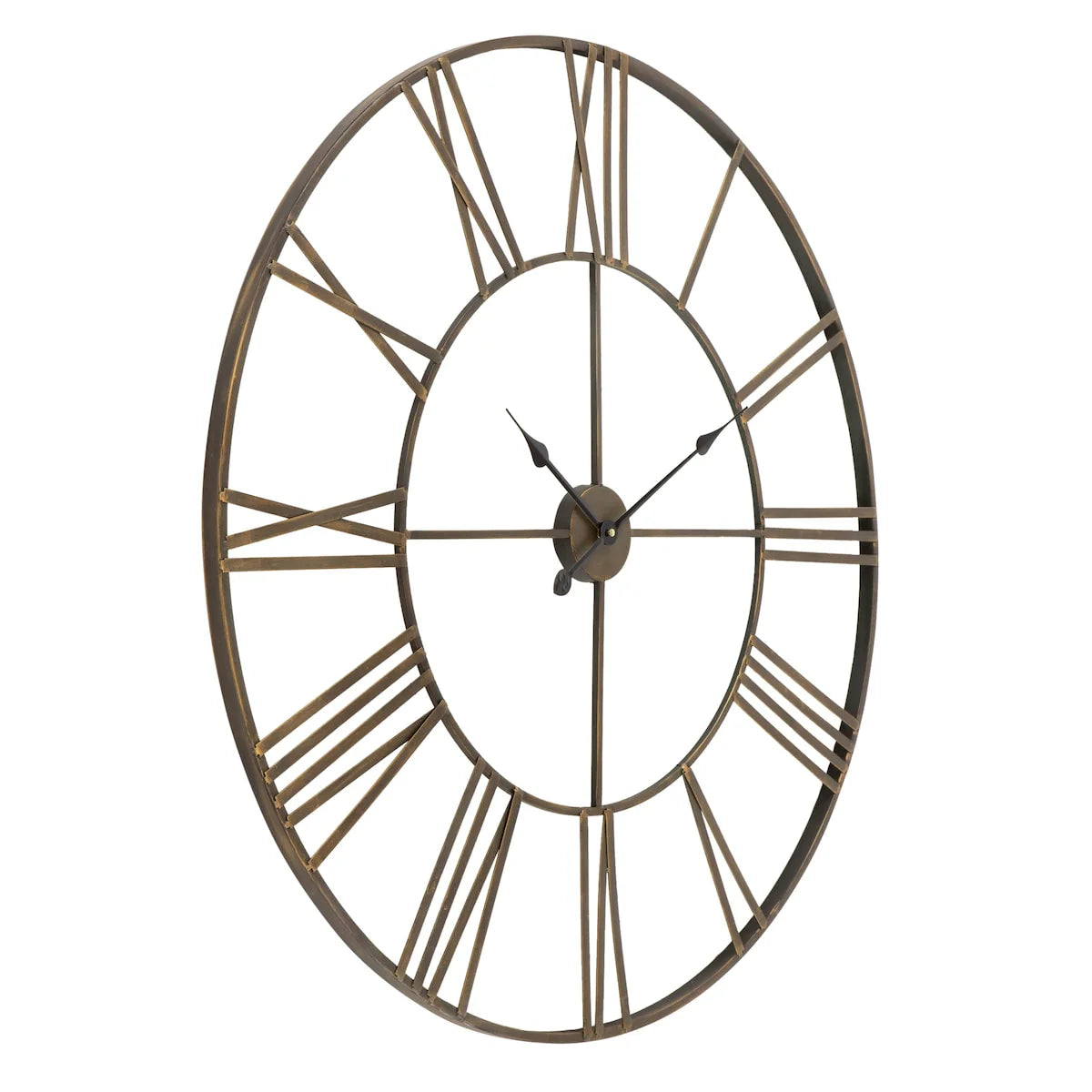 Round Metal Open-Frame Wall Clock