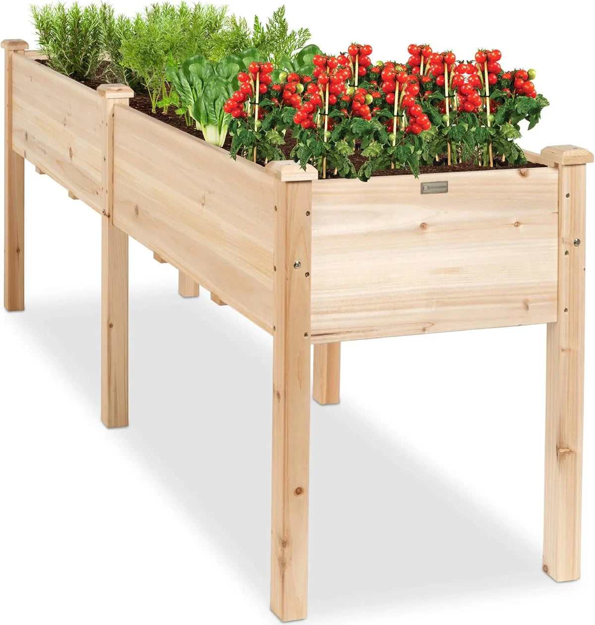 Wood Raised Garden Bed 72x23x30in, Natural, 300lb Capacity