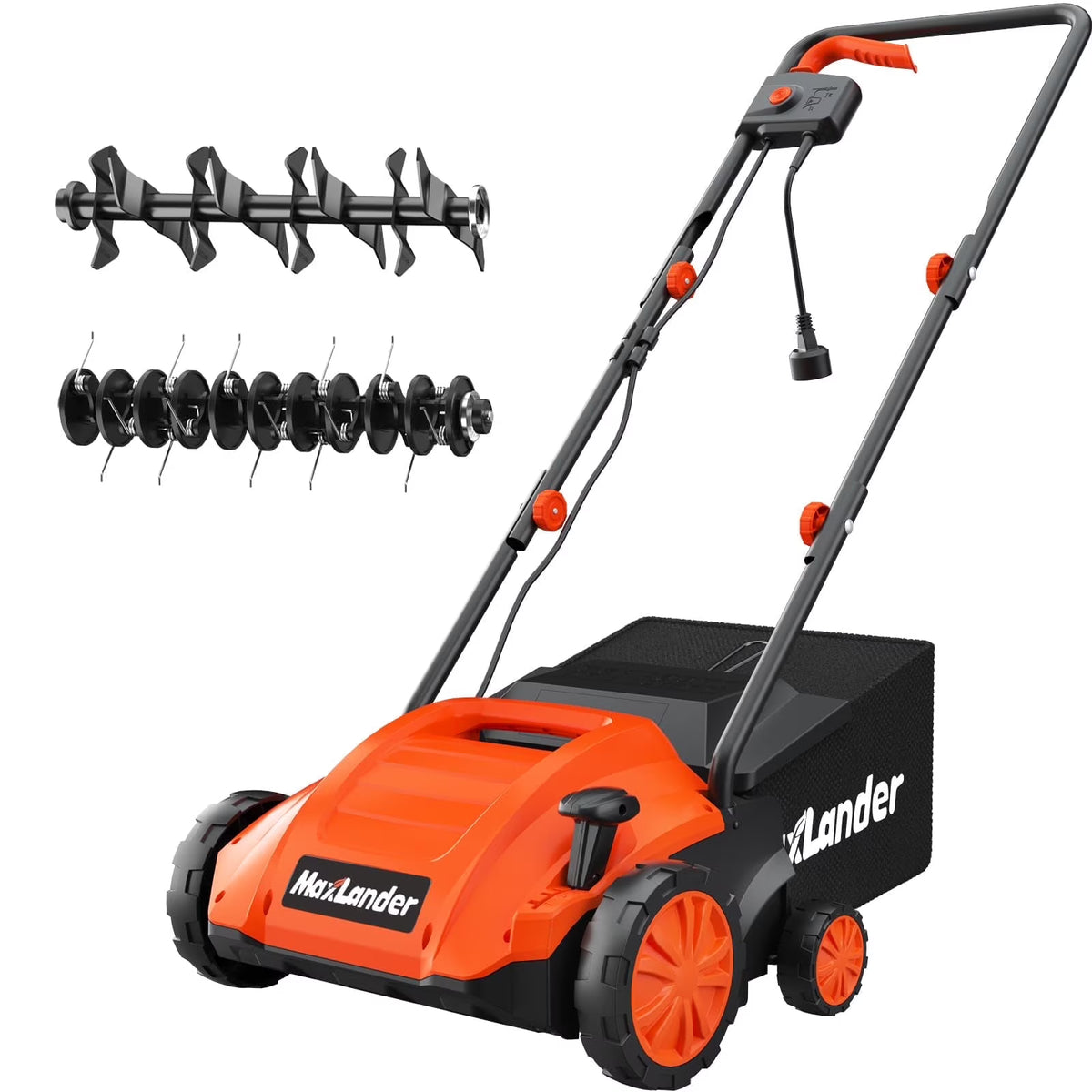 MAXLANDER Electric Dethatcher And Scarifier, 13in 12Amp 2-In-1 With 30L Collection Bag