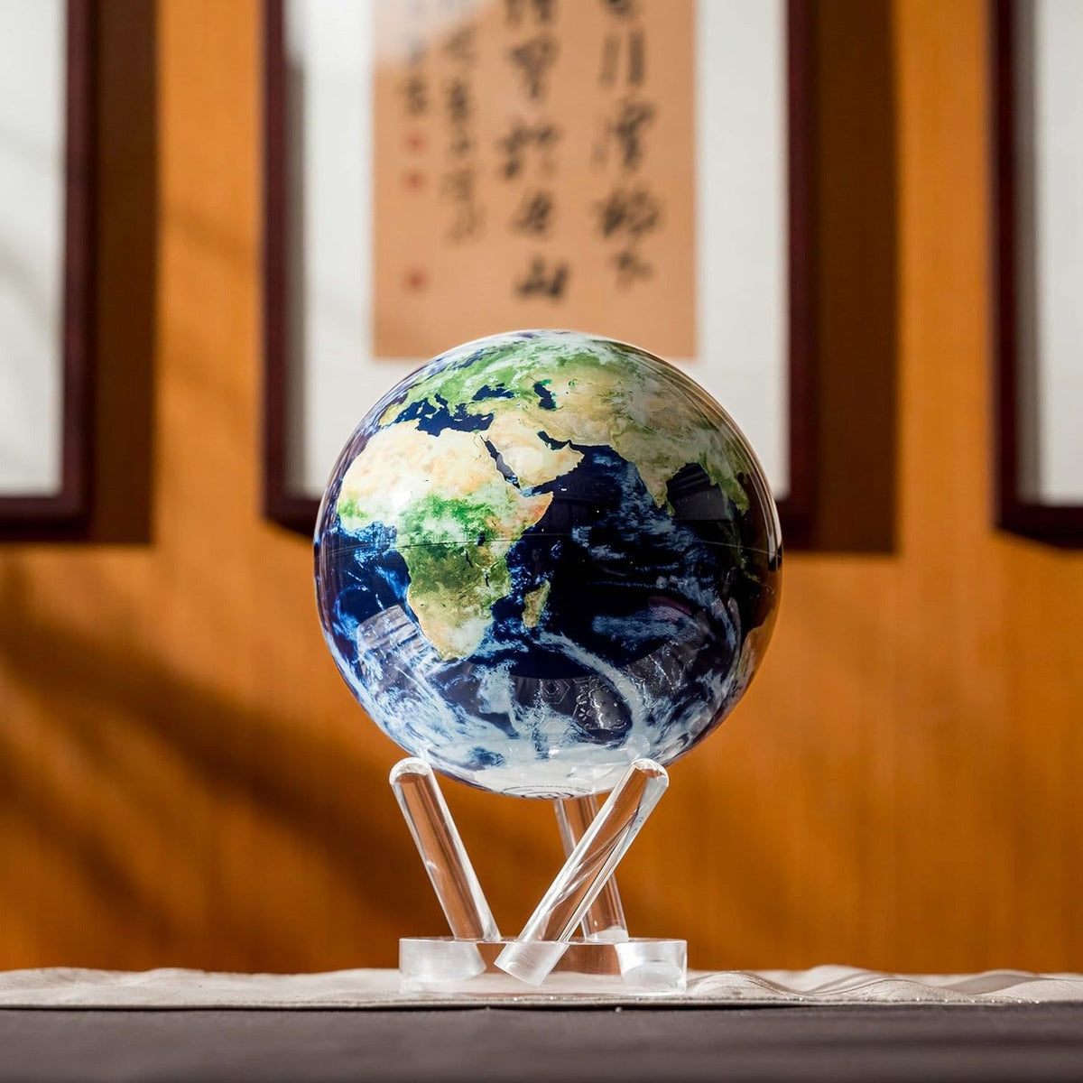 MOVA 4.5" Self-Rotating Globe Earth with Clouds, Light Powered