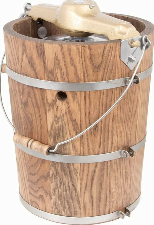 6 qt Country Ice Cream Maker – Classic Wooden Tub – Hand Crank