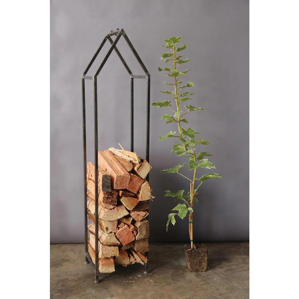 3R Studios House Shaped Metal Log Holder, 13 in. L x 12.5 in. W x 55.75 in. H