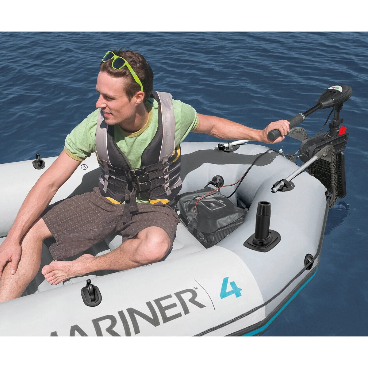 Intex Excursion 5 Person Inflatable Fishing Boat with Composite Motor Mount