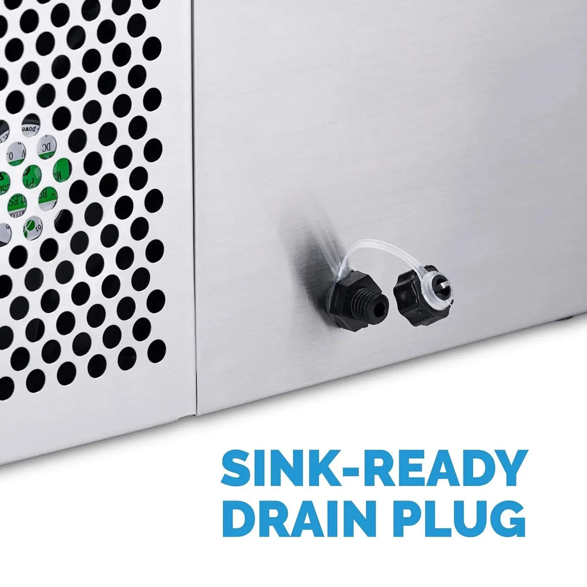 Newair Portable Countertop Ice Maker, 50 lb Daily, 12 Cubes in Under 7 Minutes, 3 Ice Sizes, Stainless Steel