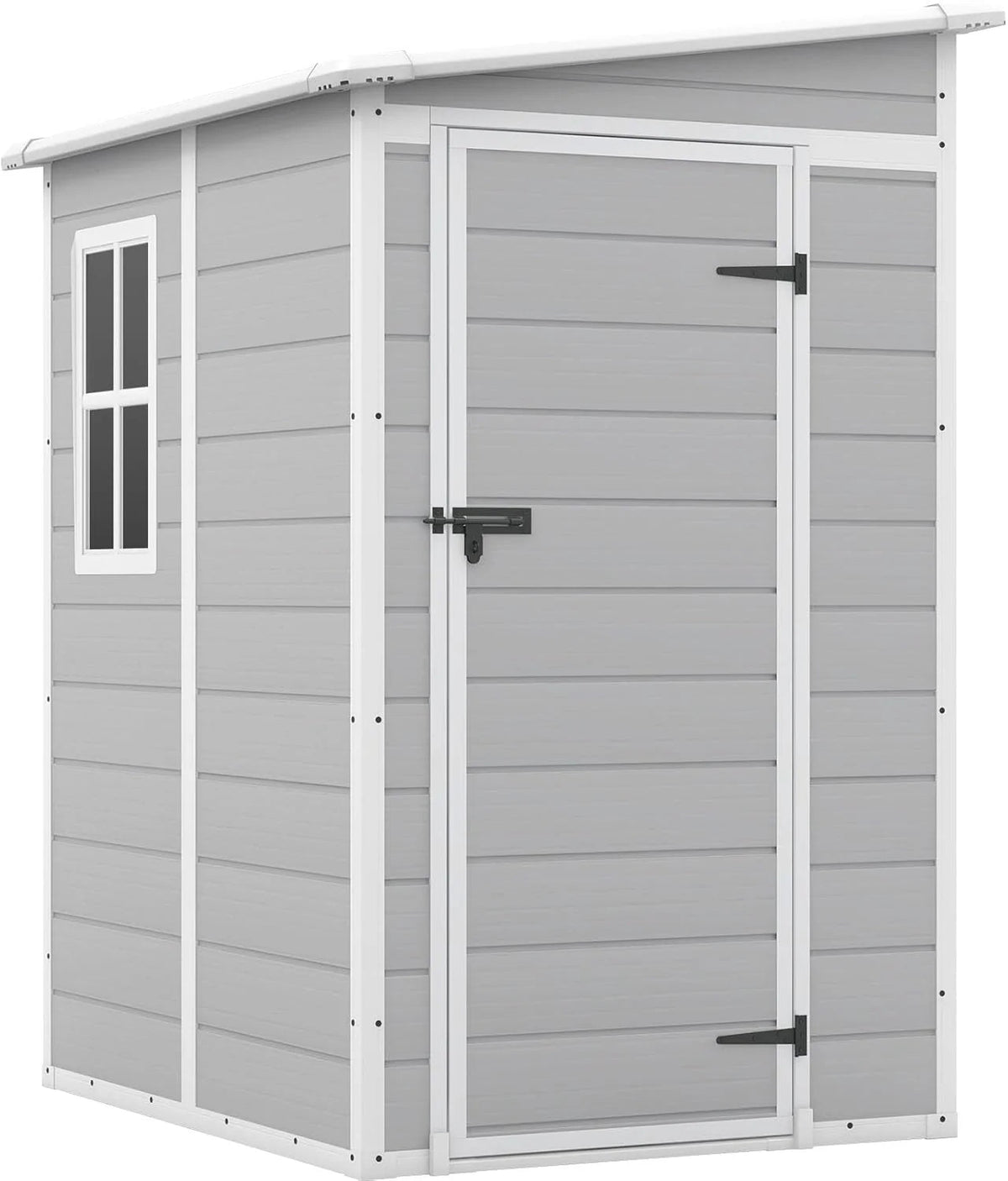 Patiowell 6x4 FT Resin Outdoor Storage Shed With Floor - Light Gray