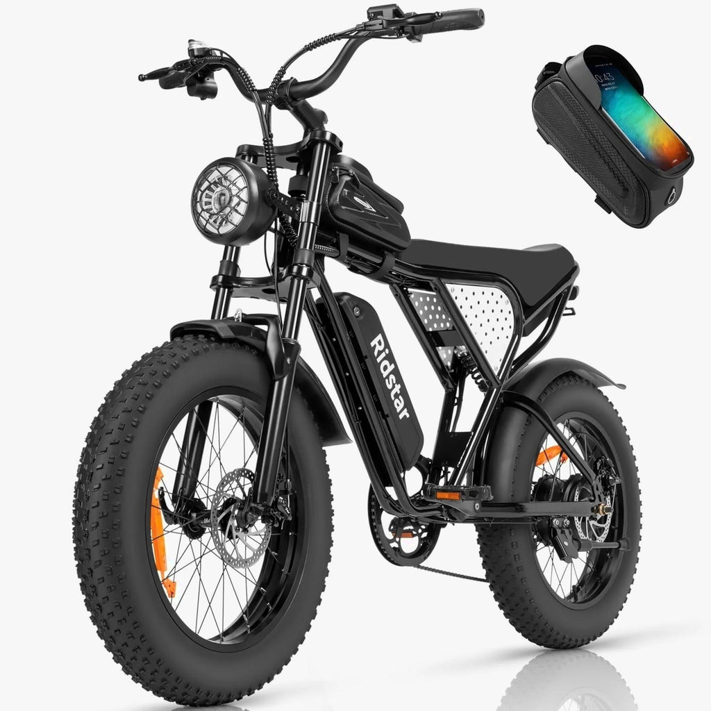 Electric Bike for Adults Ridstar, 1200W 30mph Moutain Bike,48V 15.6AH Battery E-Bike,20" Fat Tire Electric Motorcycle,Electric Bicycle 7 Speed Full Suspension