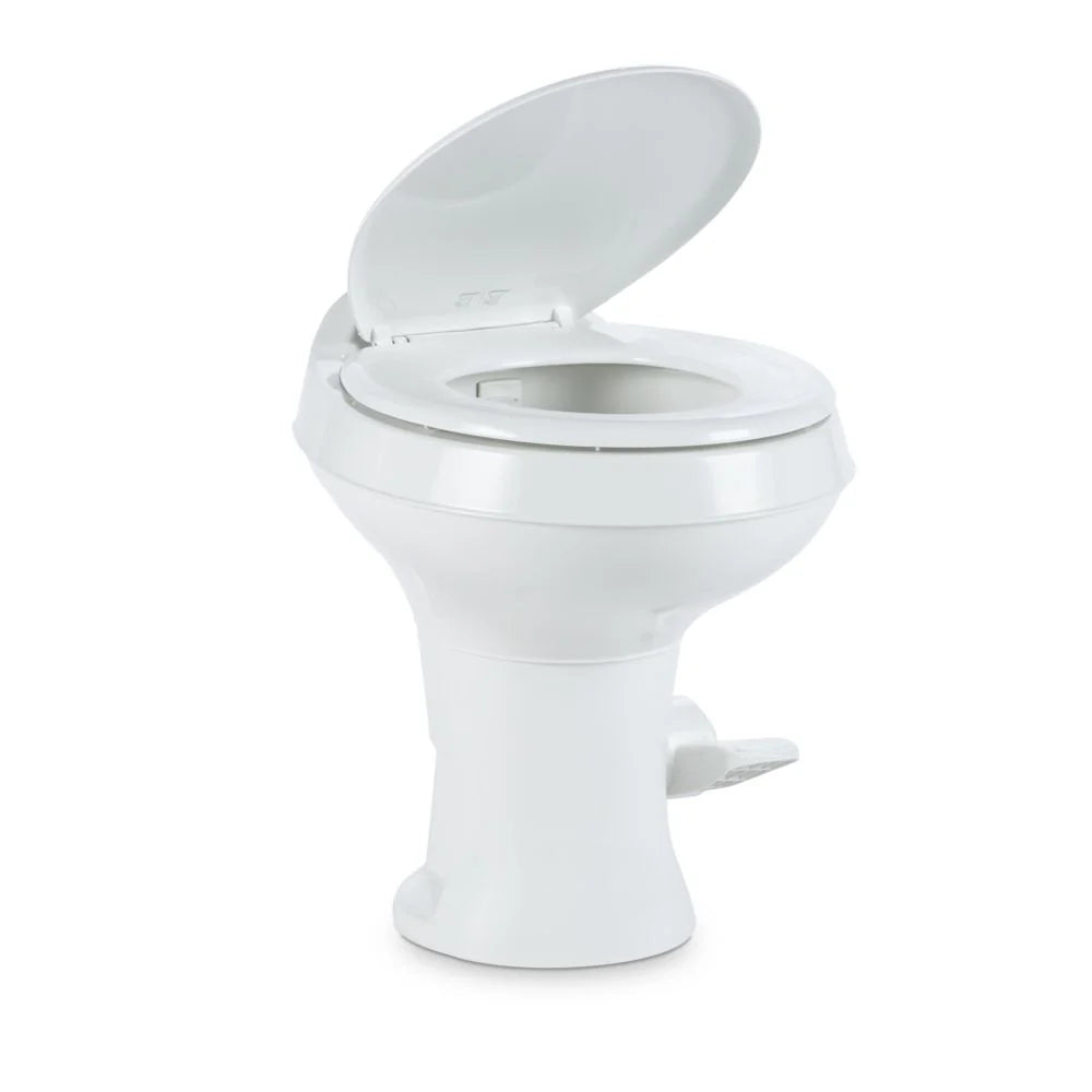 Standard-Height Heavy-Duty Plastic RV Toilet, White