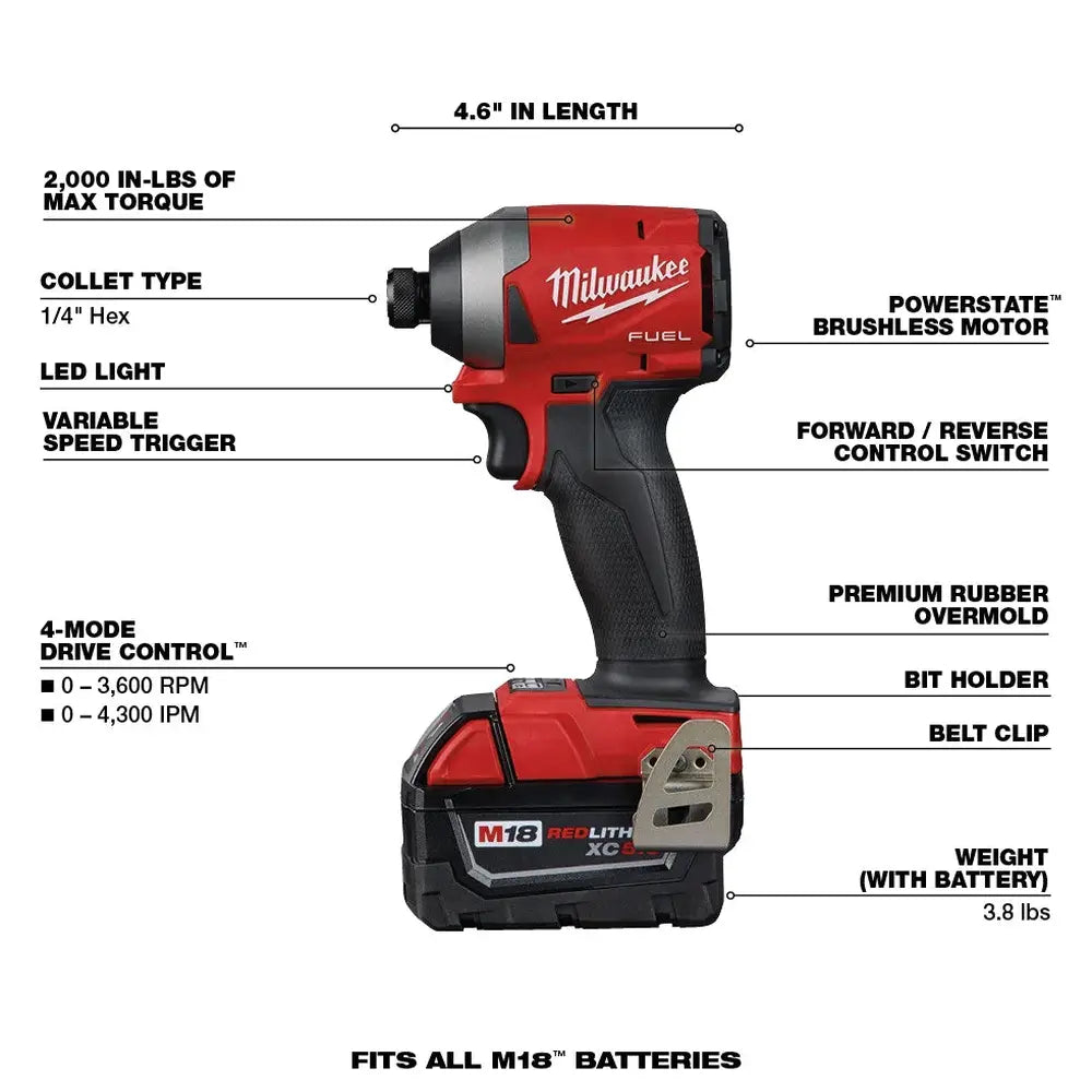 18V M18 FUEL Lithium-Ion Brushless Cordless 7-Tool Combo Kit 5.0 Ah