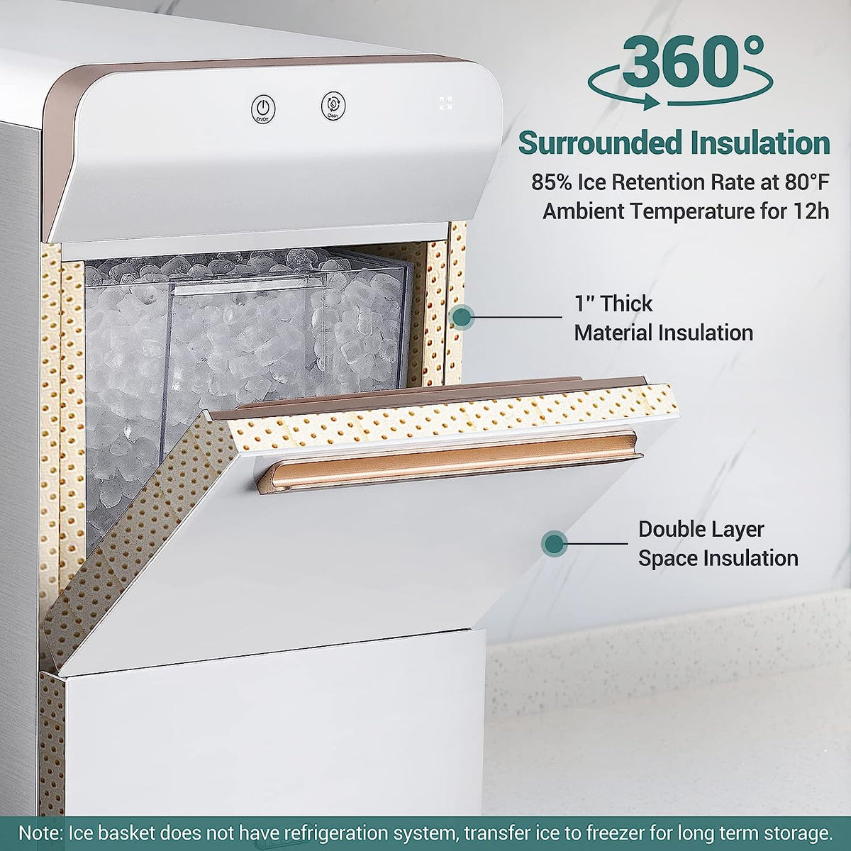 Gevi Countertop Self-Cleaning Nugget Ice Maker, 30 Lbs/24 Hours, 2.8L - V2.0