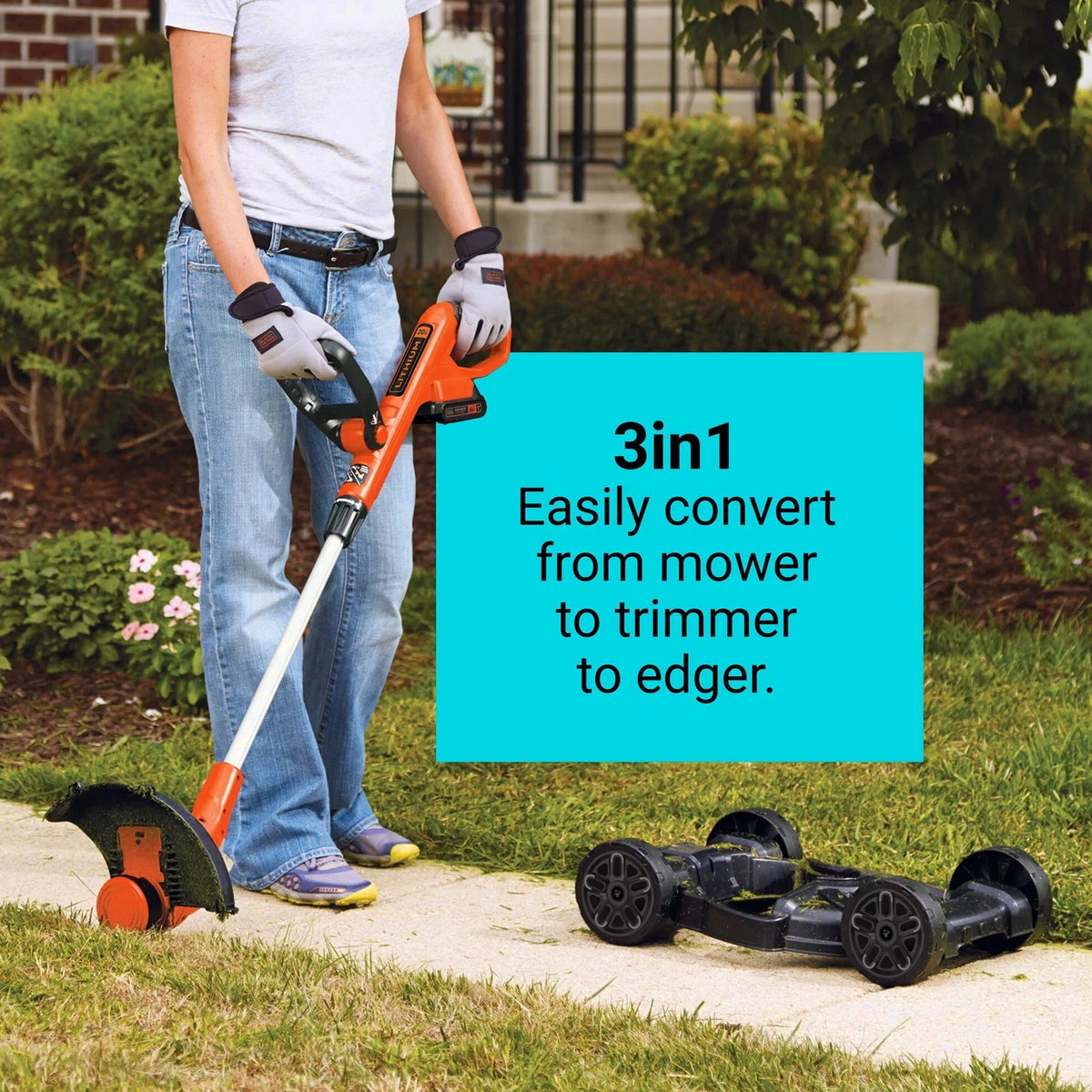 BLACK+DECKER 20V MAX* Lithium 12 inch 3-in-1 Compact Mower, MTC220