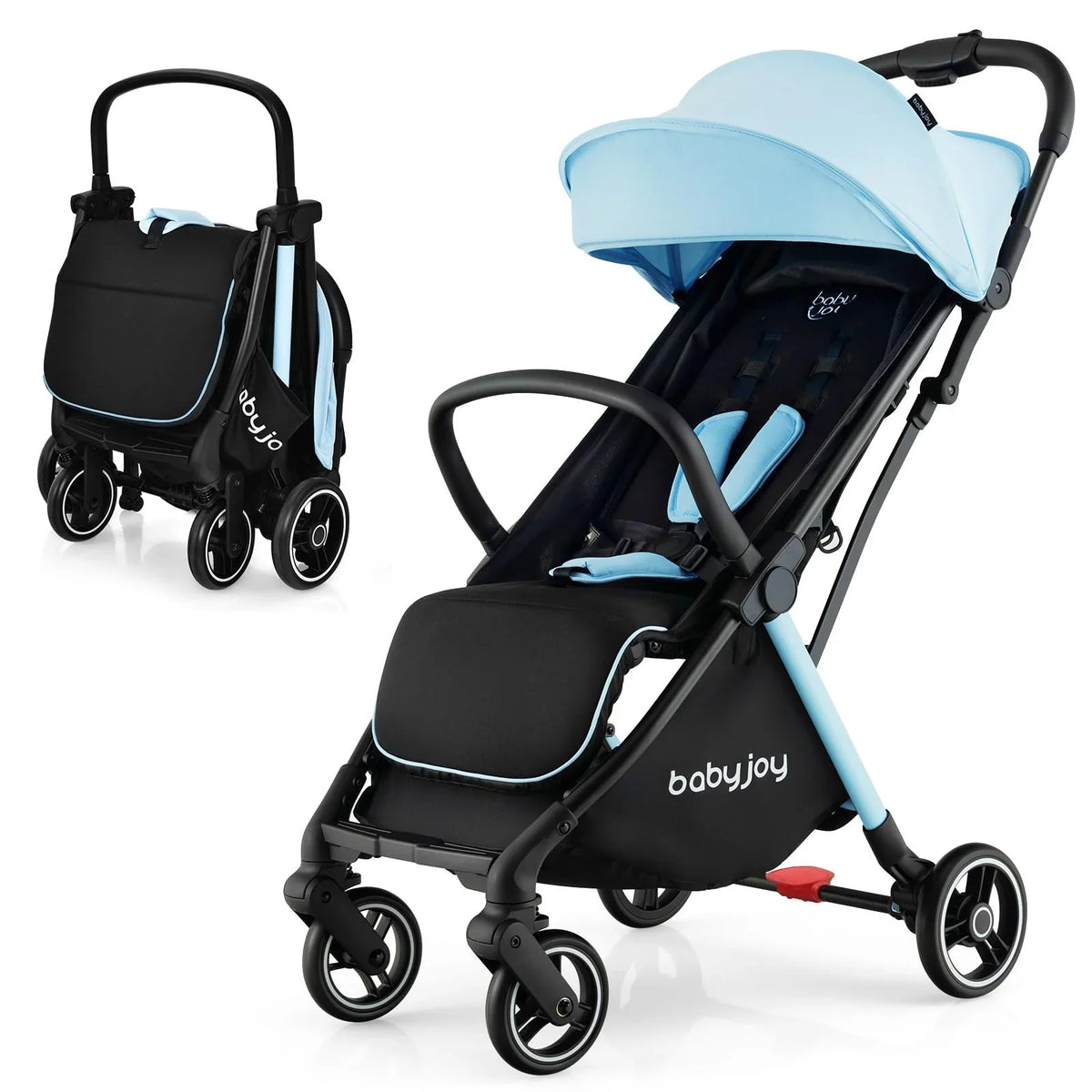 Compact Travel Stroller With Adjustable Backrest, Canopy And 7 kg Weight - 6-36 Months