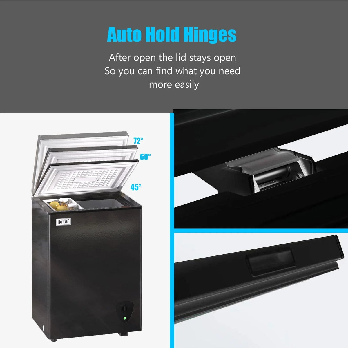 WANAI Chest Freezer 3.5 Cu. Ft. - Top Open Door
