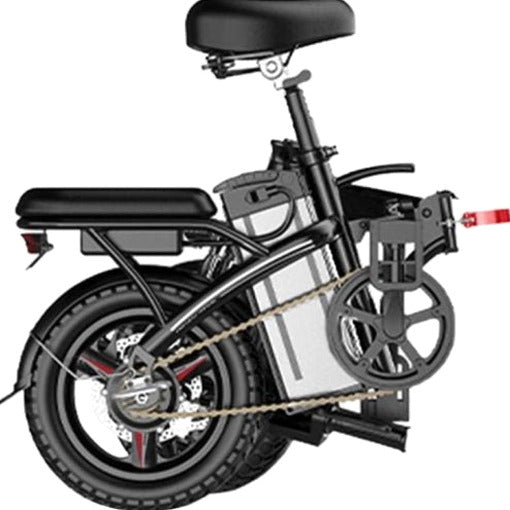 Folding Electric Bike 250W - 14" LCD Display, Removable Battery, Dual Disc Brake, Black
