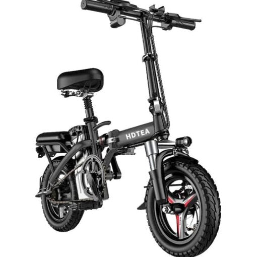 Folding Electric Bike 250W - 14" LCD Display, Removable Battery, Dual Disc Brake, Black