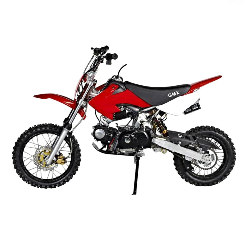 GMX Rider X 125cc Semi-Automatic Dirt Bike, Air-Cooled, Red, Electric Start, Hydraulic Disc Brakes, 4-Stroke Engine