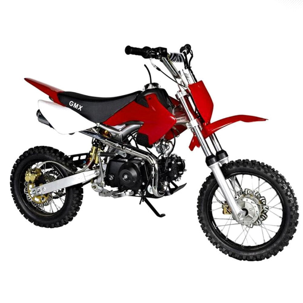 GMX Rider X 125cc Semi-Automatic Dirt Bike, Air-Cooled, Red, Electric Start, Hydraulic Disc Brakes, 4-Stroke Engine
