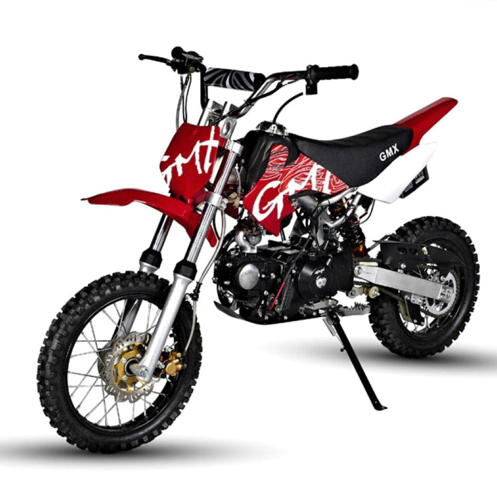 GMX Rider X 125cc Semi-Automatic Dirt Bike, Air-Cooled, Red, Electric Start, Hydraulic Disc Brakes, 4-Stroke Engine