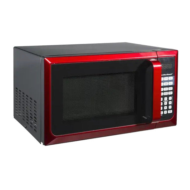 Hamilton Beach Red Stainless Steel Microwave Oven 0.9 Cu. Ft., 900W, LED Display