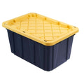 HDX 27-Gallon Black Stackable Waterproof Storage Tote with Yellow Lid, 5-Pack