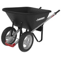 Husky 6 Cu. Ft. Poly Dual Wheel Wheelbarrow with Flat-Free Tires