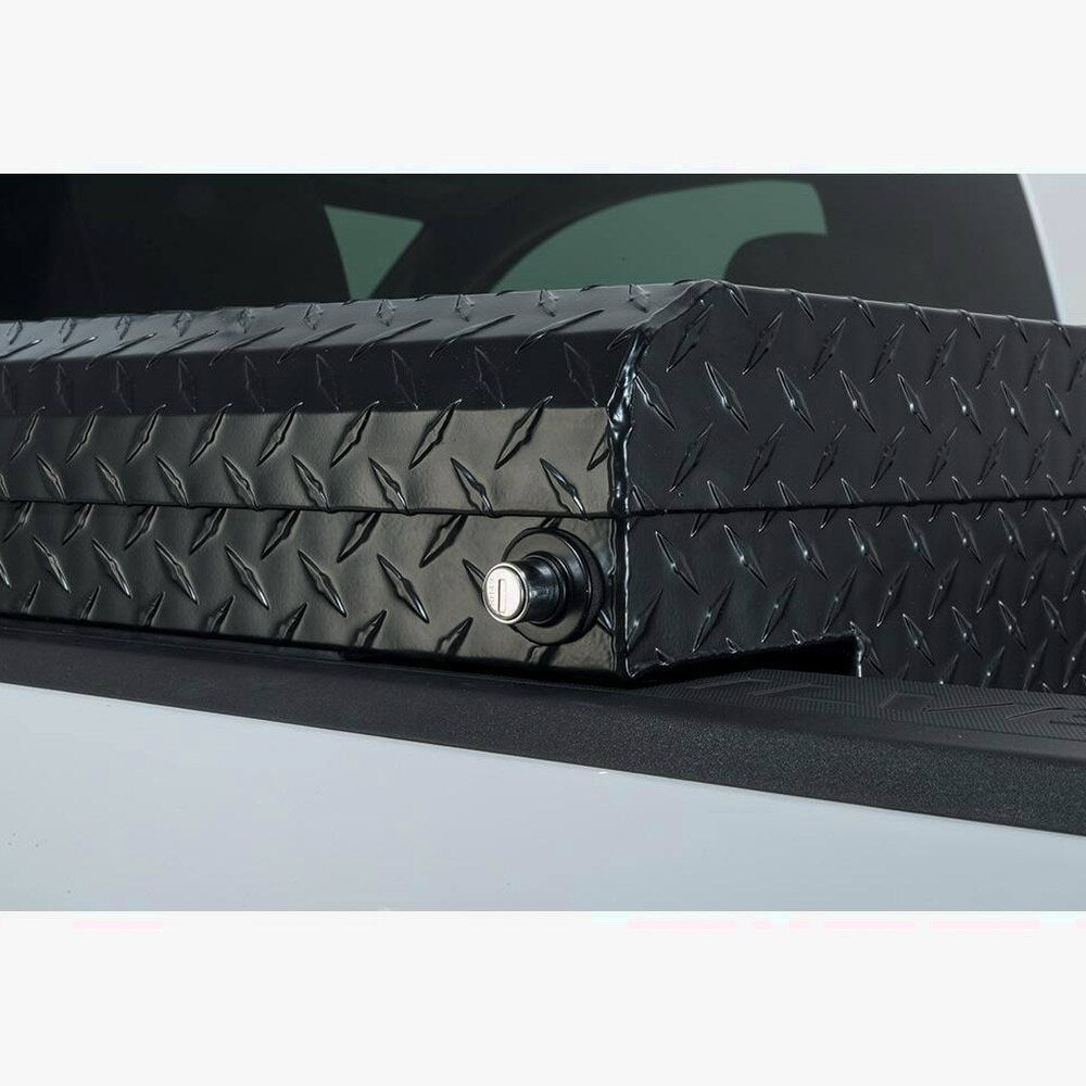 Husky Low Profile Black Aluminum Truck Tool Box for Mid-Size Trucks